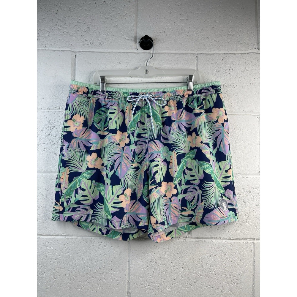 Chubbies Shorts Mens 2XL Blue Tropical Floral Swim Trunks 5.5 Inseam Lined Mesh